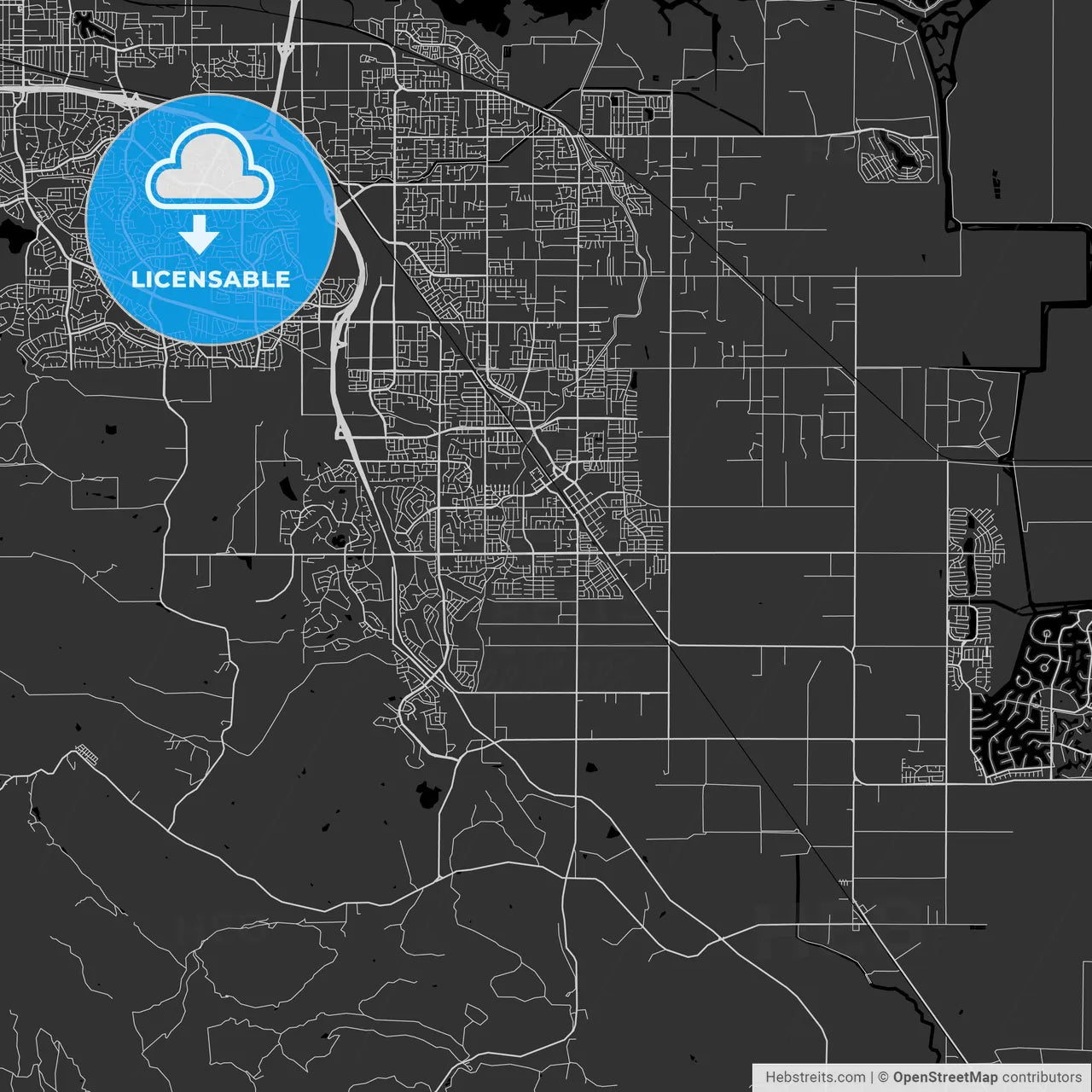Brentwood, California - Area Map - Dark