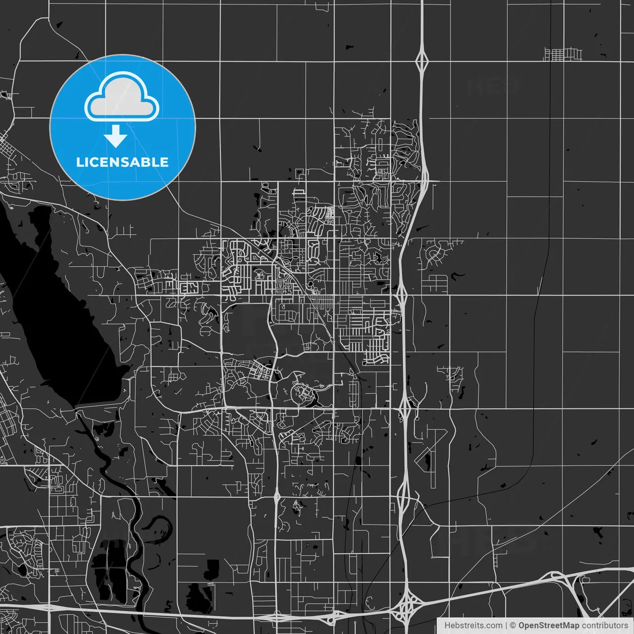 Ankeny, Iowa - Area Map - Dark