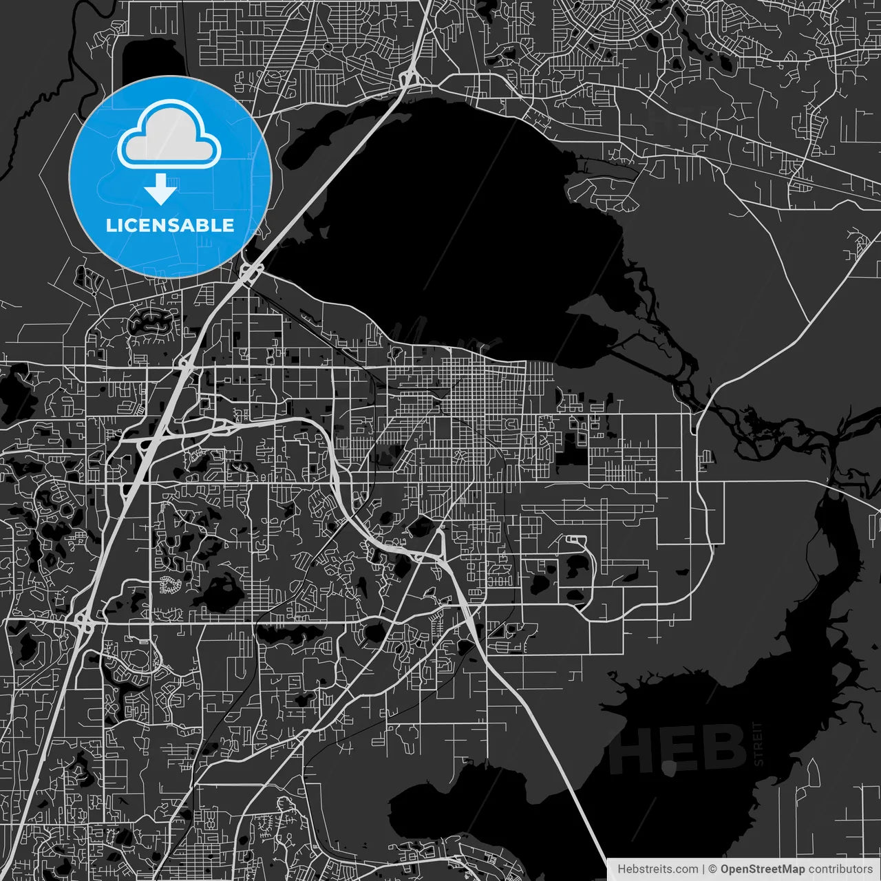 Sanford, Florida - Area Map - Dark