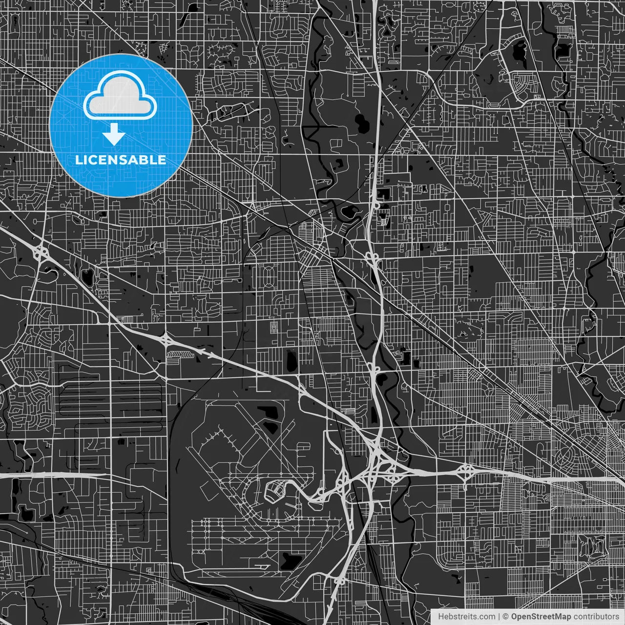 Des Plaines, Illinois - Area Map - Dark