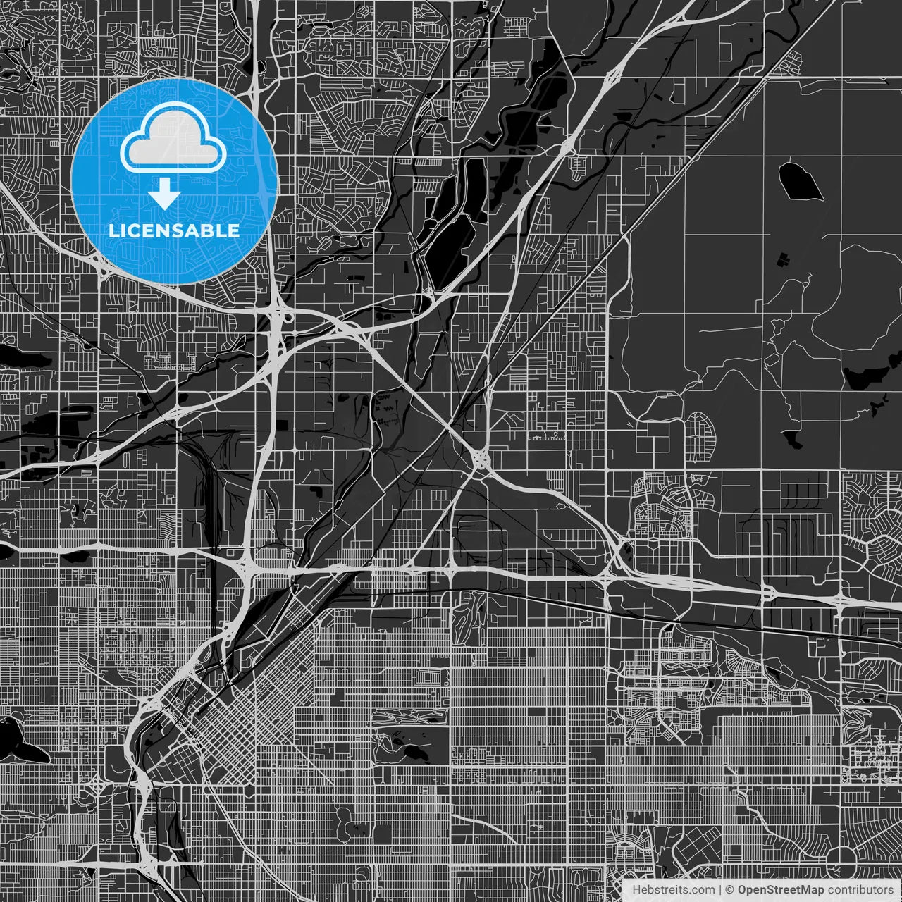 Commerce City, Colorado - Area Map - Dark