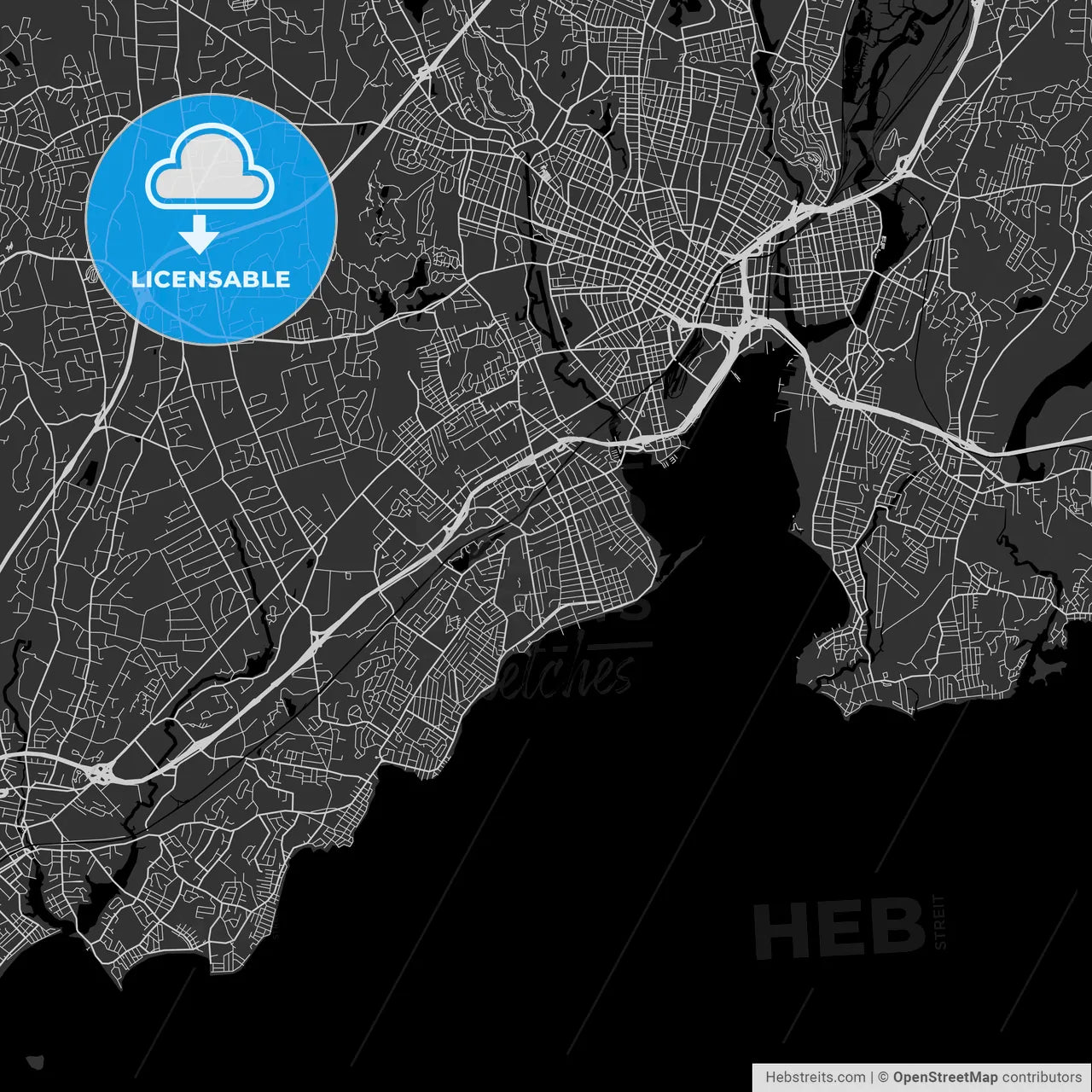 West Haven, Connecticut - Area Map - Dark