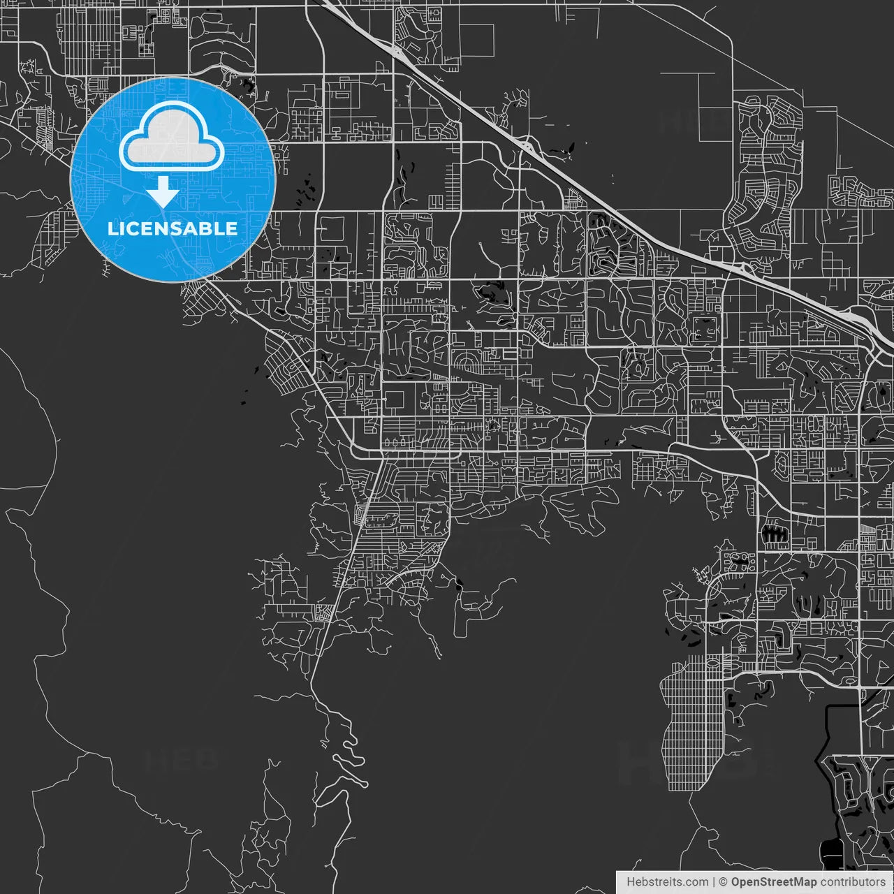 Palm Desert, California - Area Map - Dark