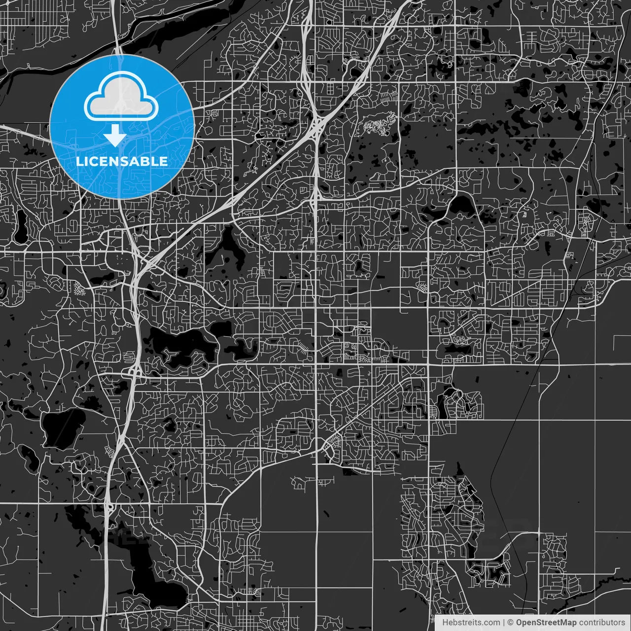 Apple Valley, Minnesota - Area Map - Dark