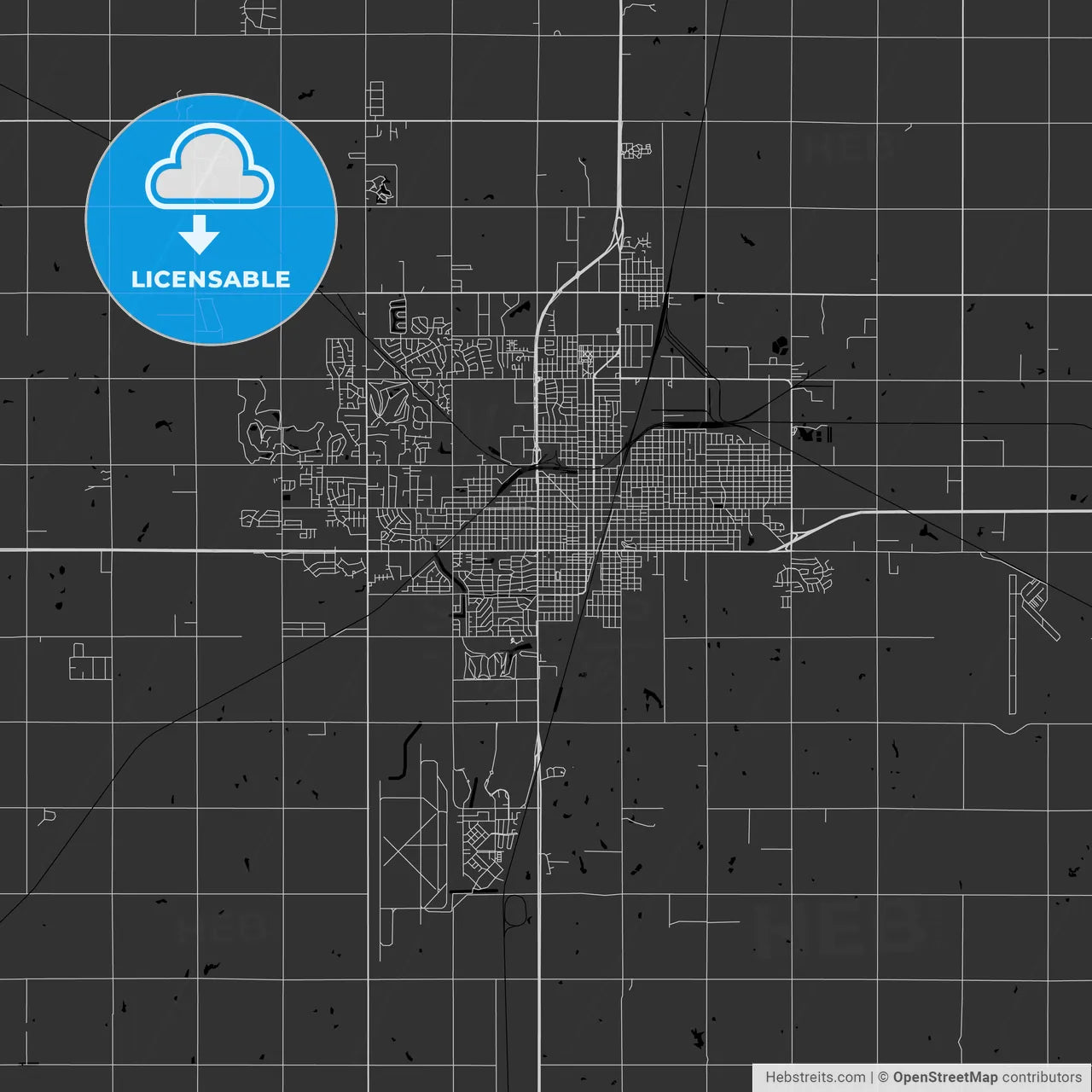 Enid, Oklahoma - Area Map - Dark