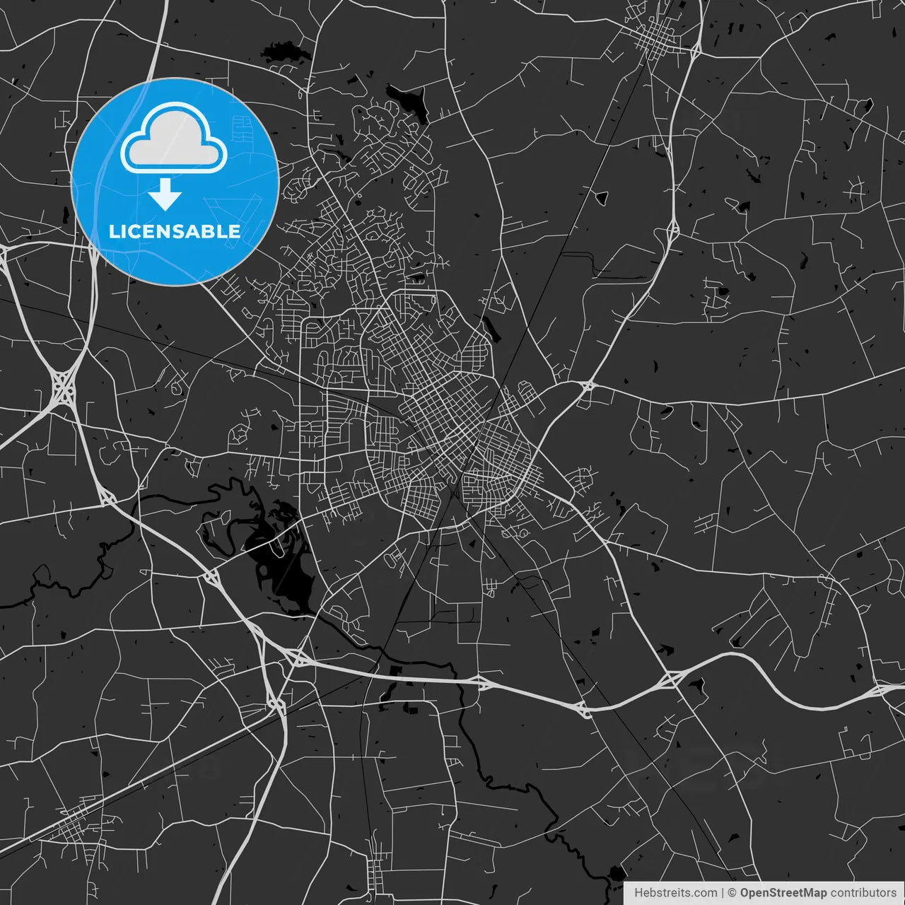 Wilson, North Carolina - Area Map - Dark