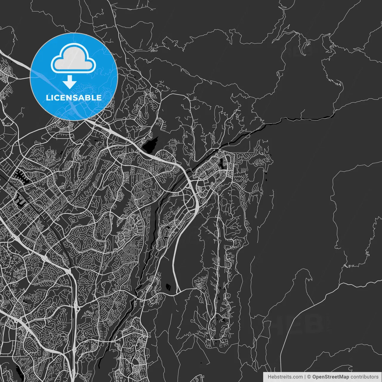Rancho Santa Margarita, California - Area Map - Dark
