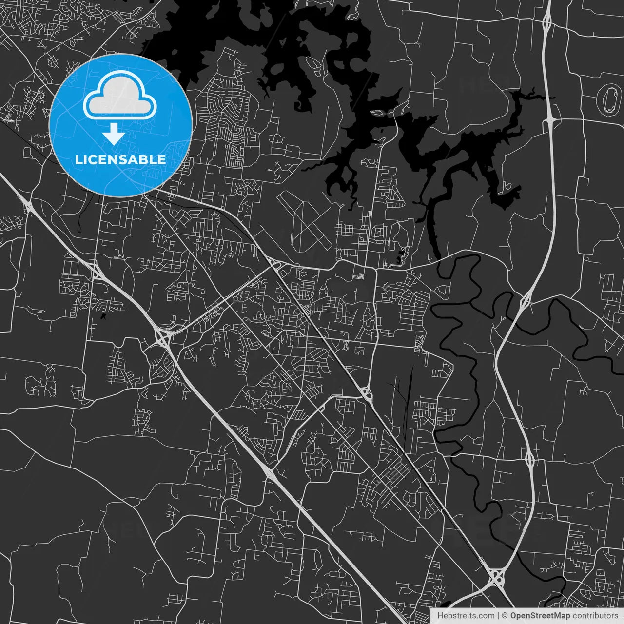 Smyrna, Tennessee - Area Map - Dark