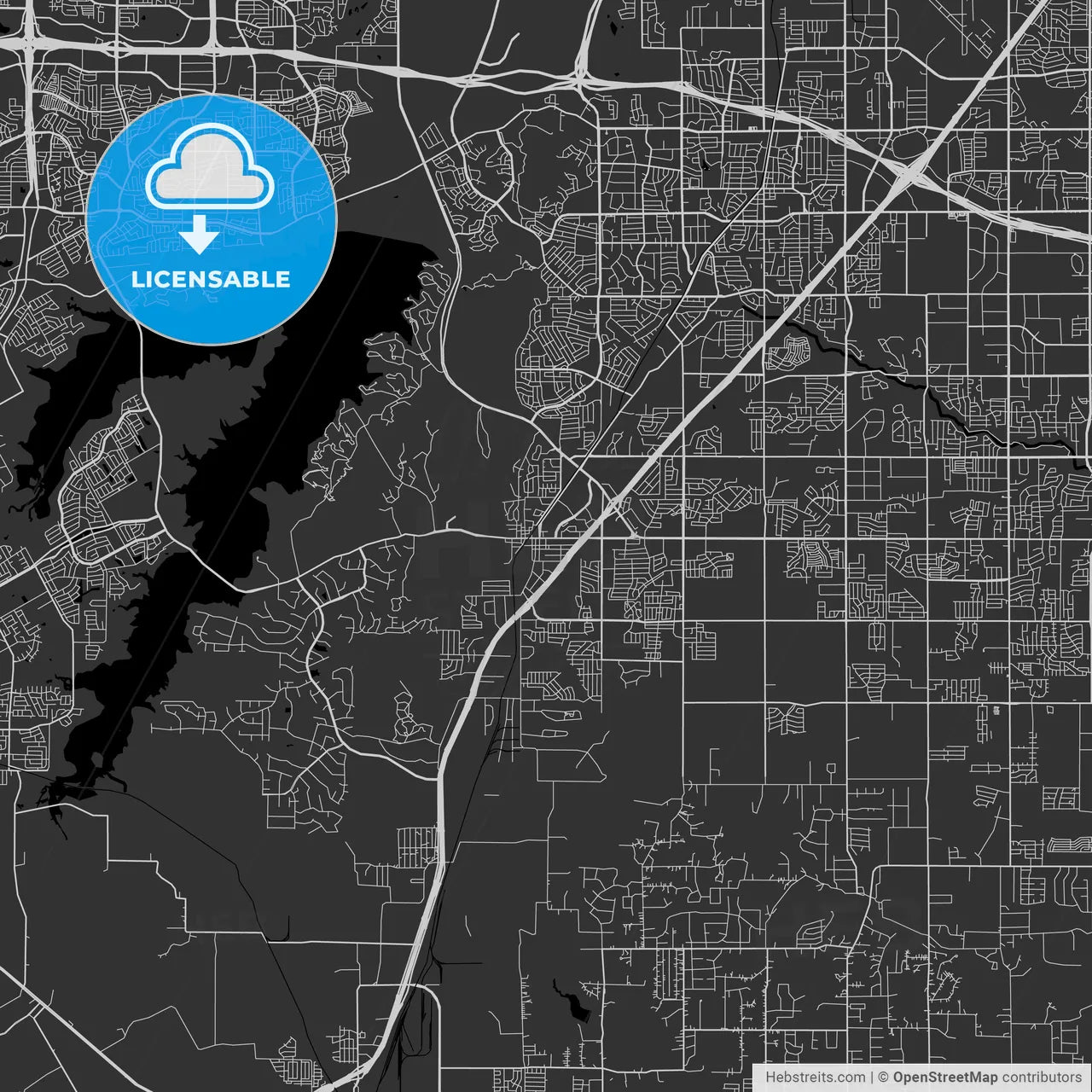 Cedar Hill, Texas - Area Map - Dark