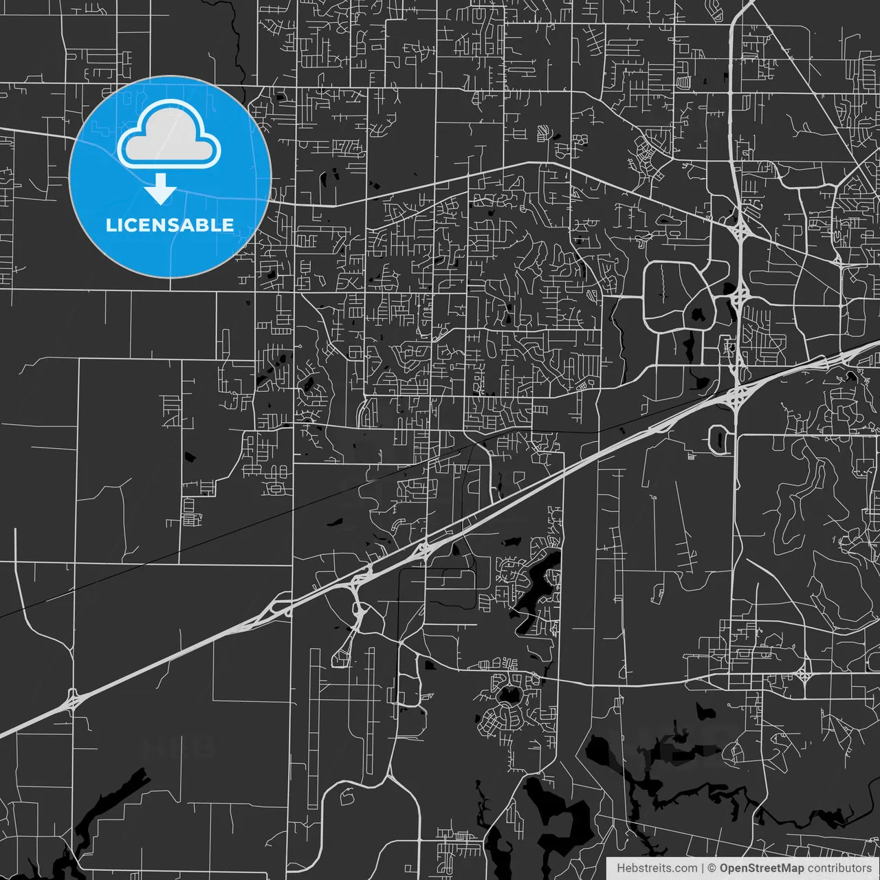 Madison, Alabama - Area Map - Dark