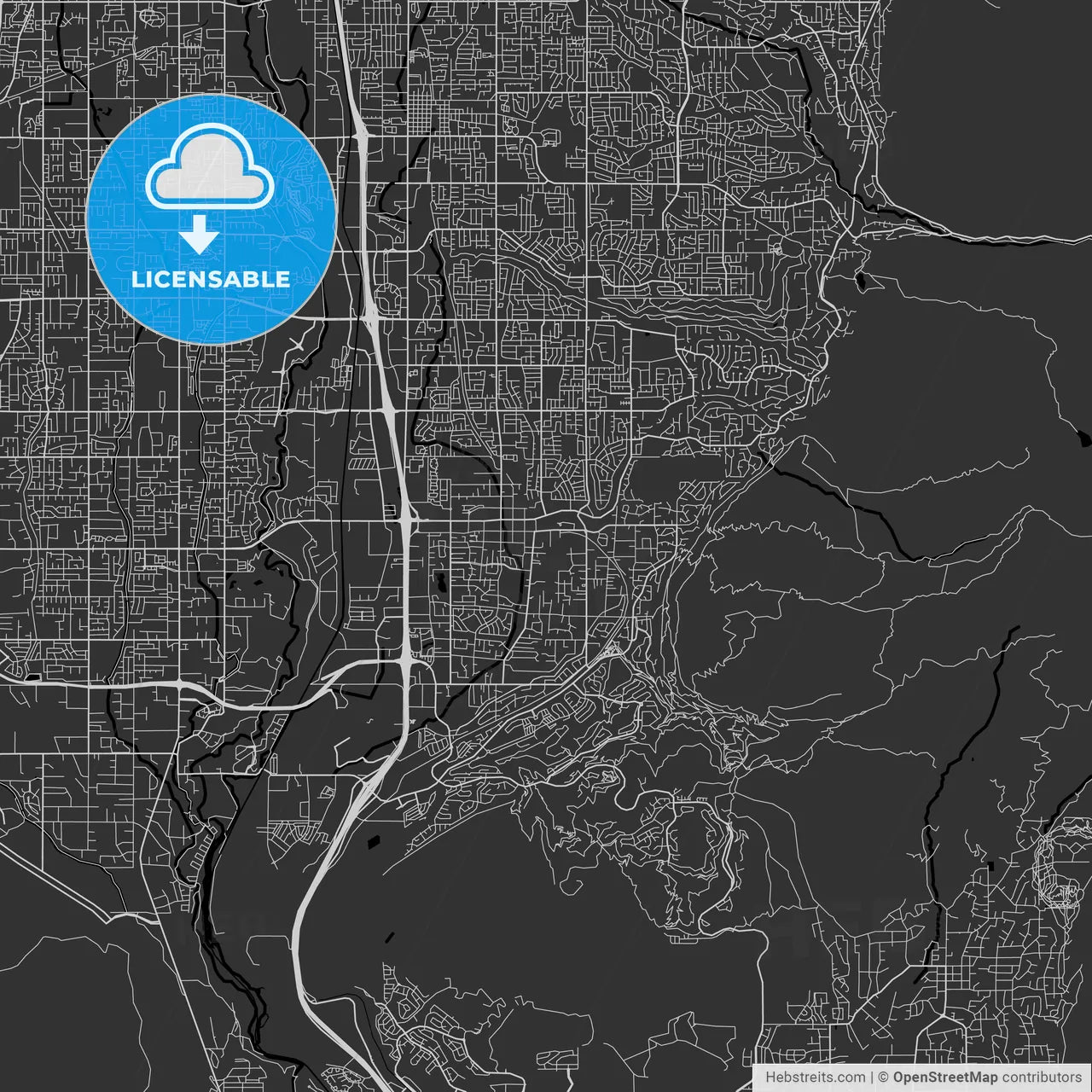 Draper, Utah - Area Map - Dark