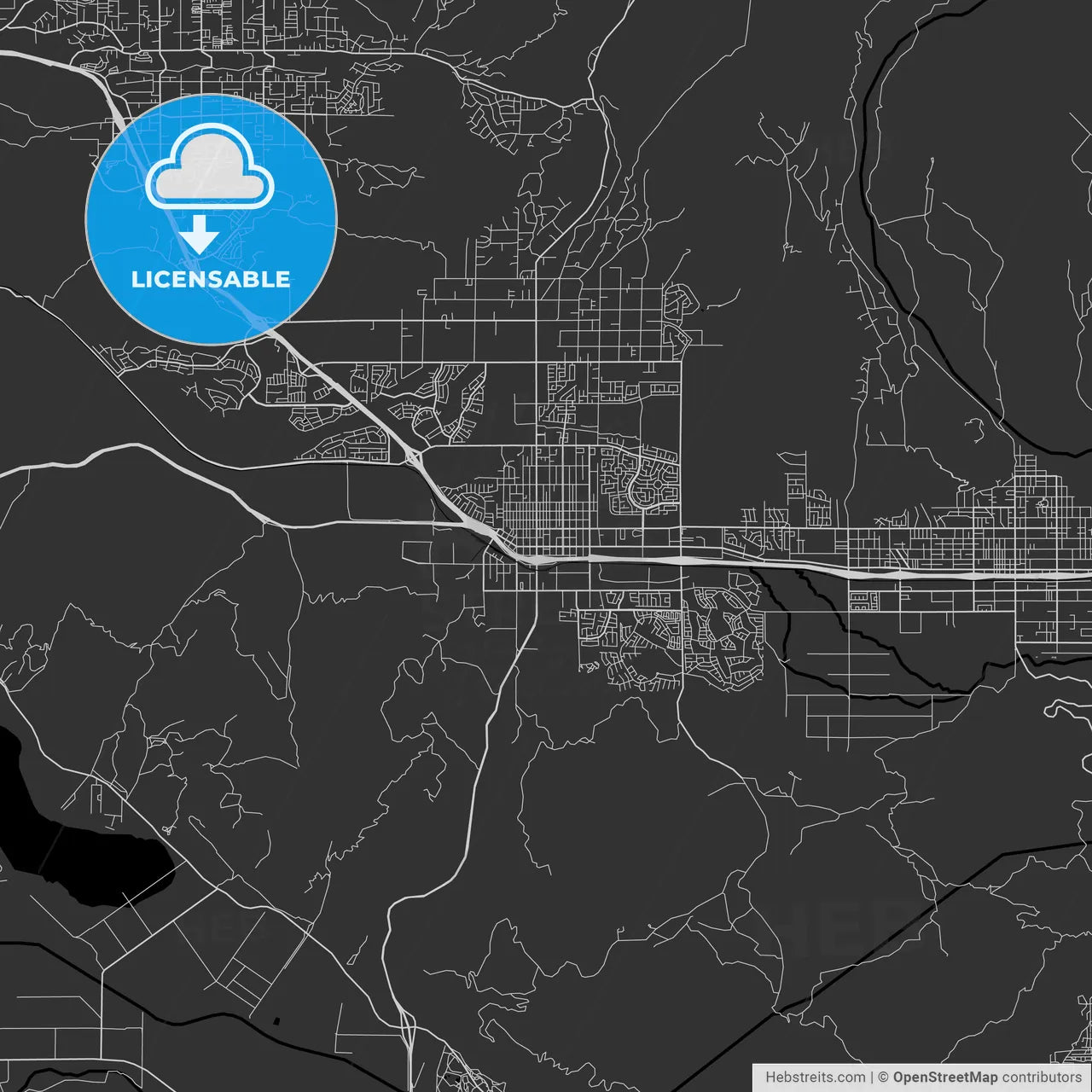 Beaumont, California - Area Map - Dark