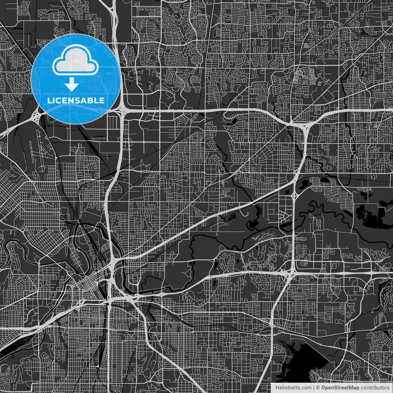 Haltom City, Texas - Area Map - Dark