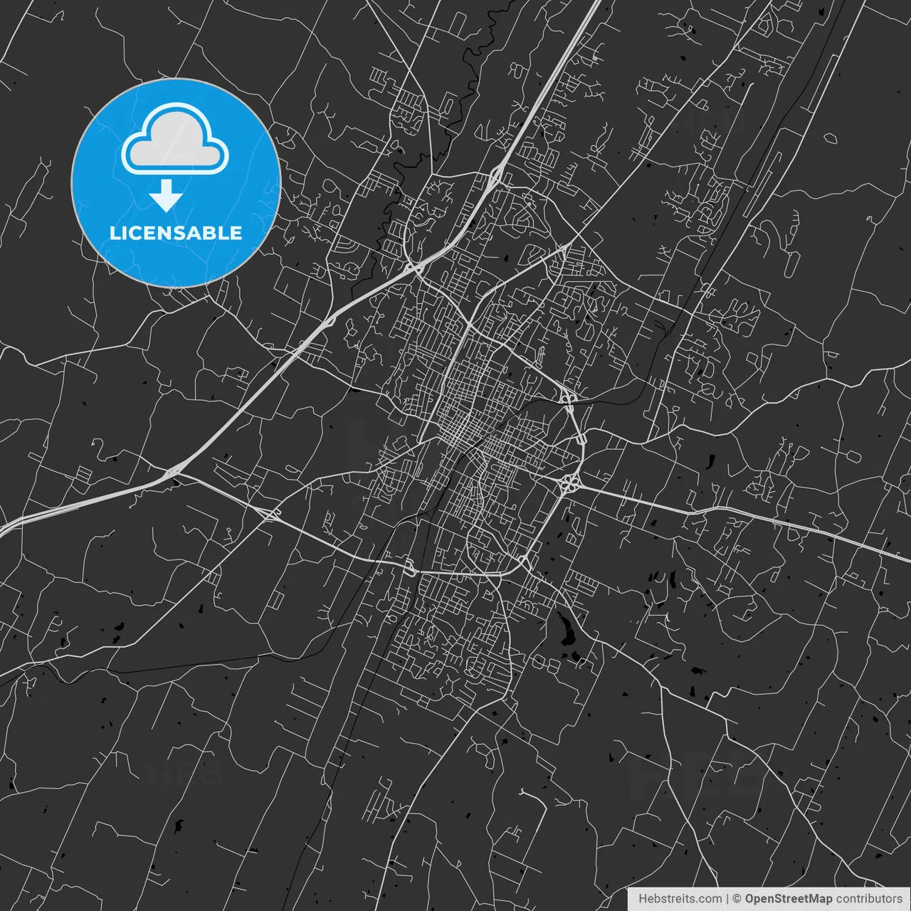 Cleveland, Tennessee - Area Map - Dark
