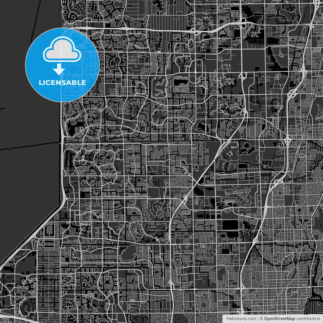 North Lauderdale, Florida - Area Map - Dark