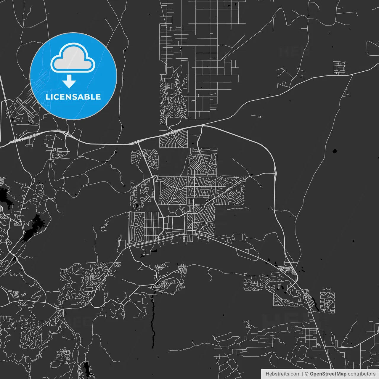 Prescott Valley, Arizona - Area Map - Dark