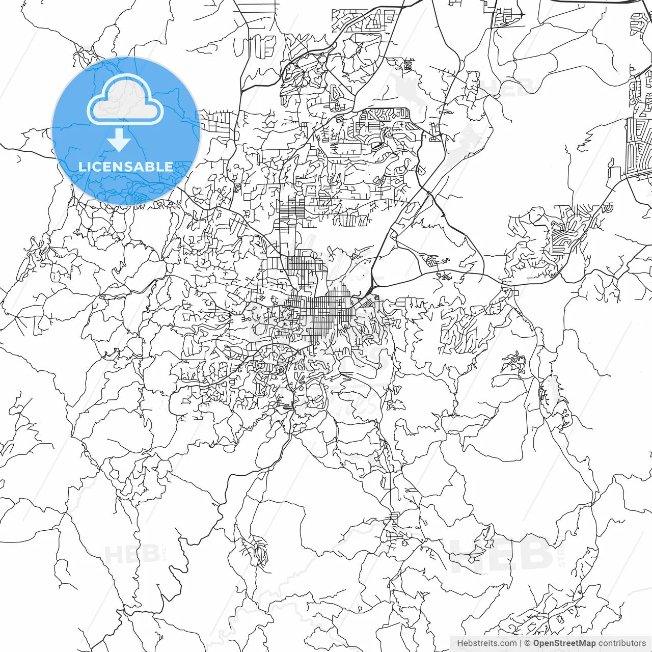 Prescott, Arizona - Area Map - Light