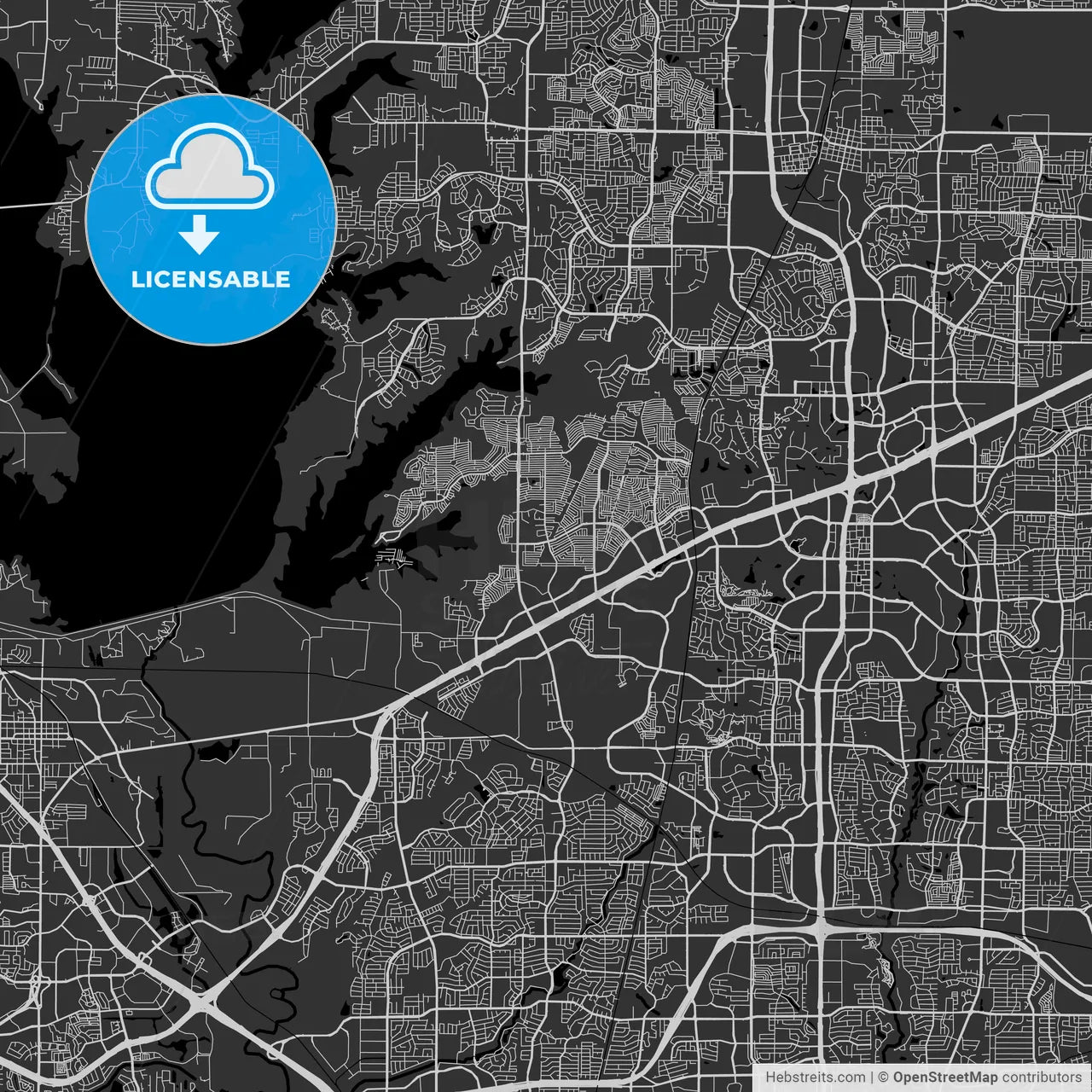 The Colony, Texas - Area Map - Dark