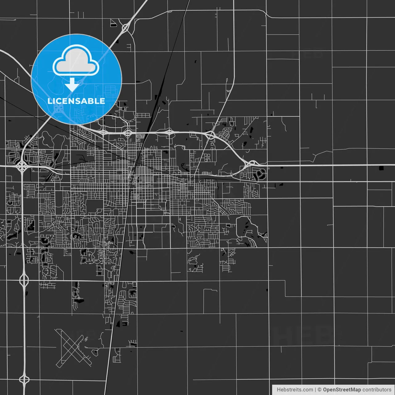 Urbana, Illinois - Area Map - Dark
