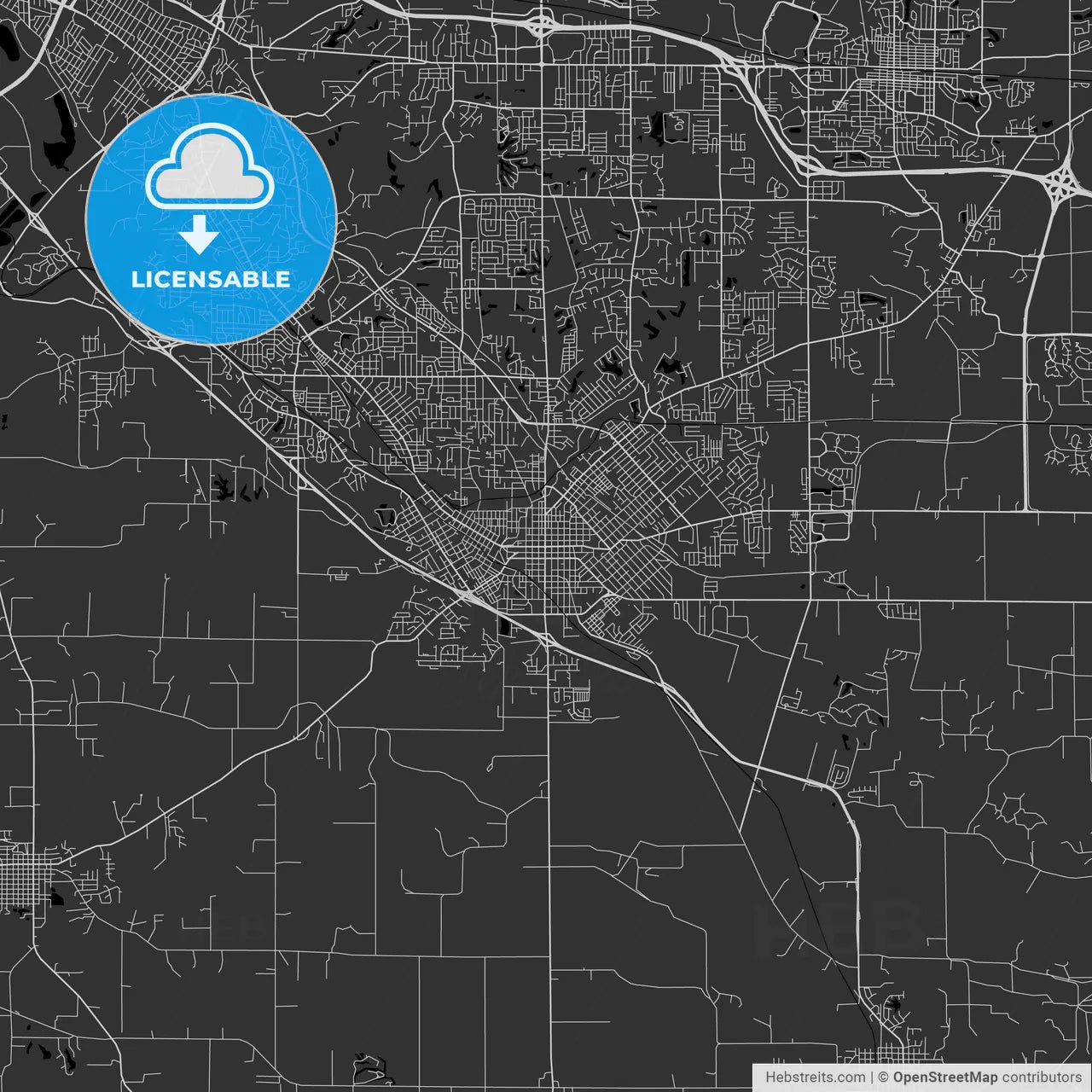 Belleville, Illinois - Area Map - Dark