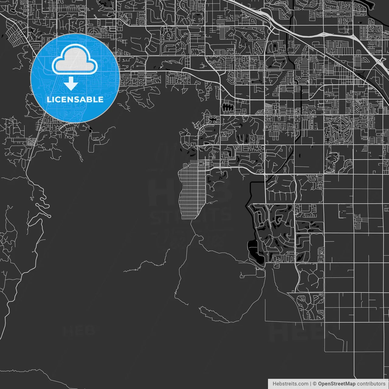 La Quinta, California - Area Map - Dark