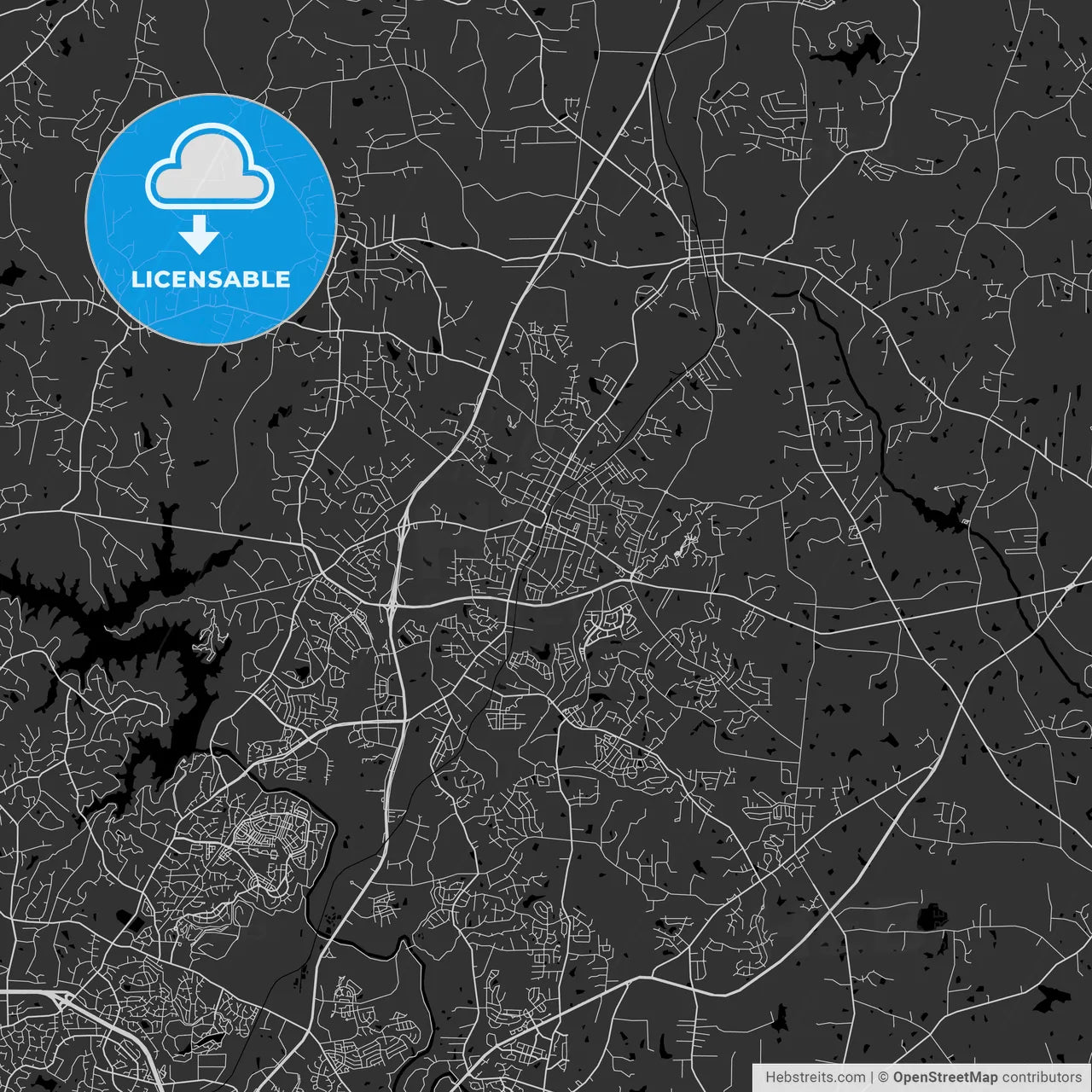 Wake Forest, North Carolina - Area Map - Dark