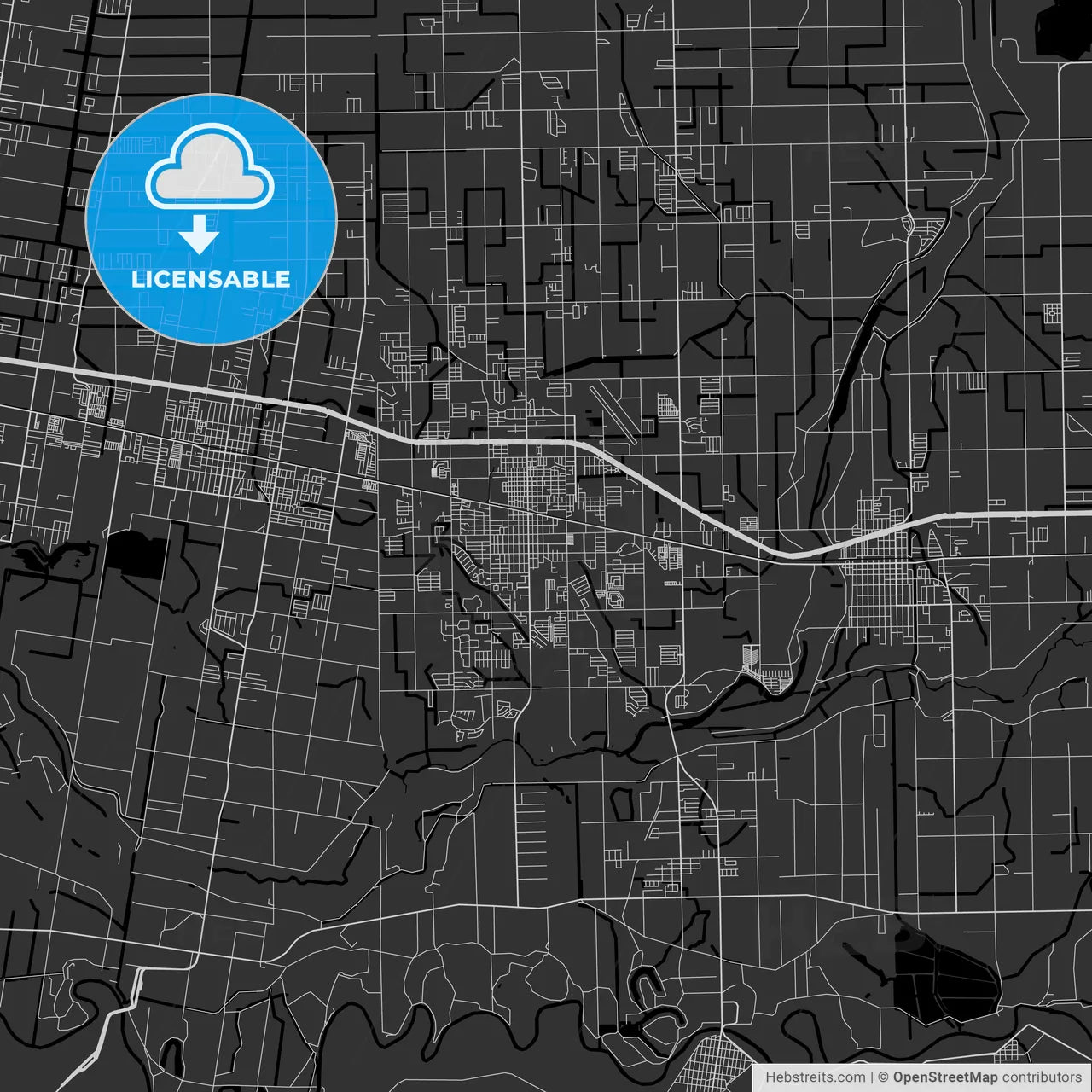 Weslaco, Texas - Area Map - Dark