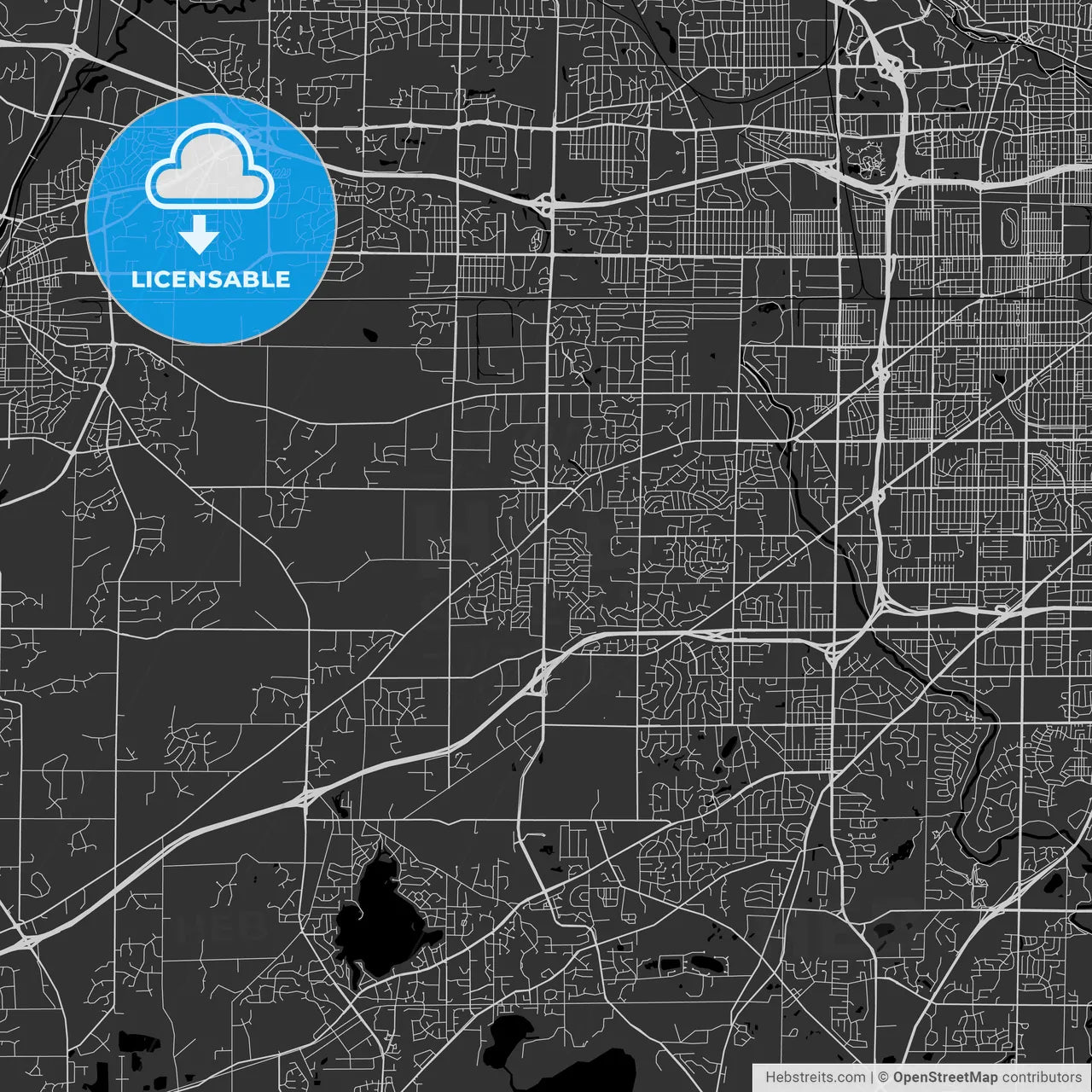 New Berlin, Wisconsin - Area Map - Dark