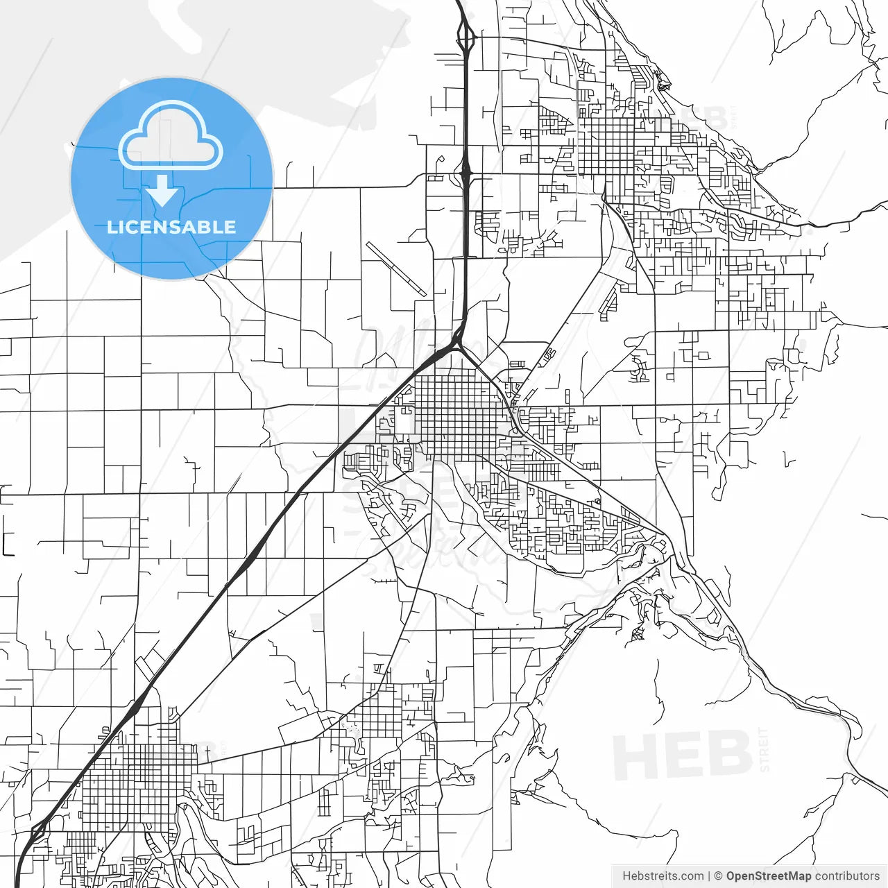 Spanish Fork, Utah - Area Map - Light