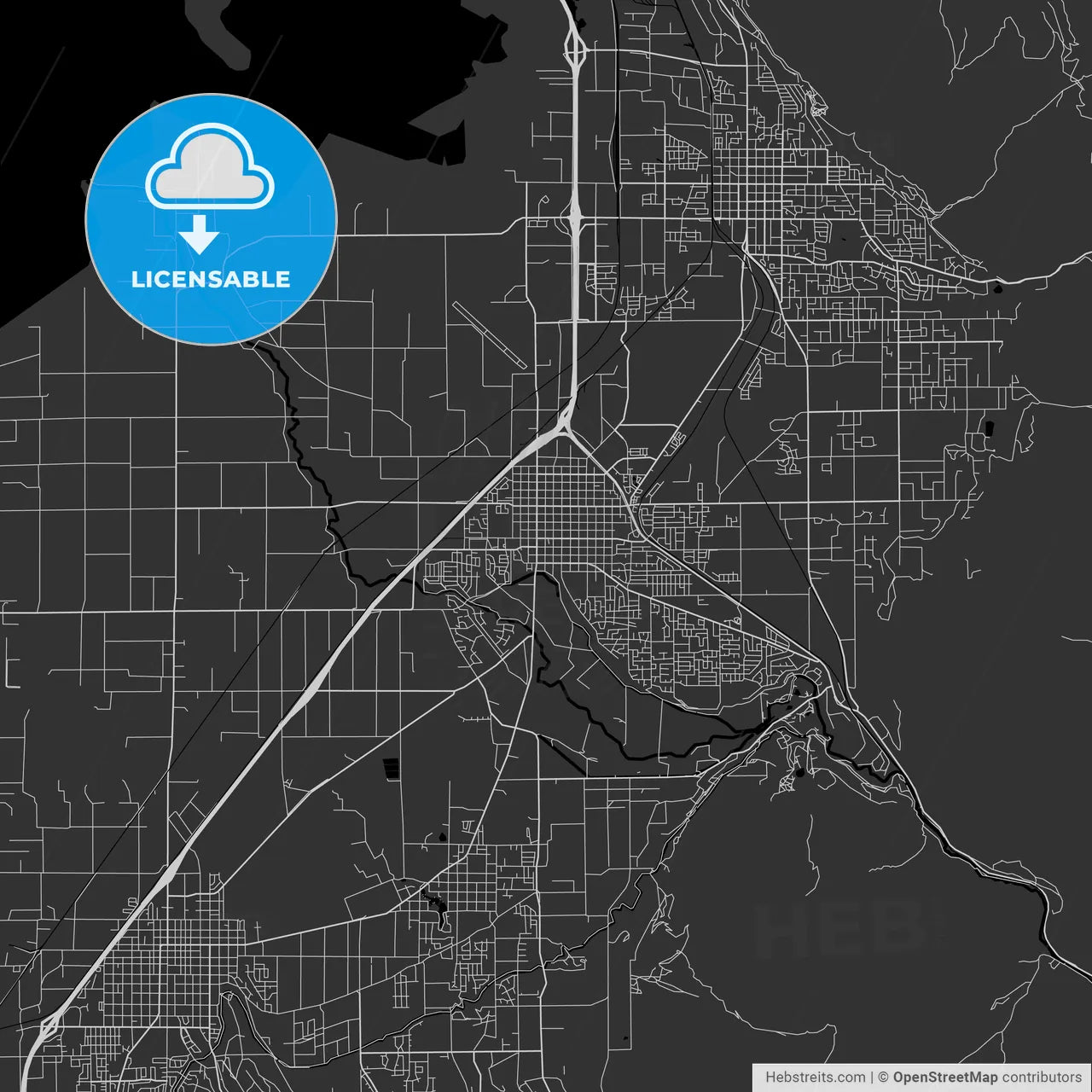 Spanish Fork, Utah - Area Map - Dark