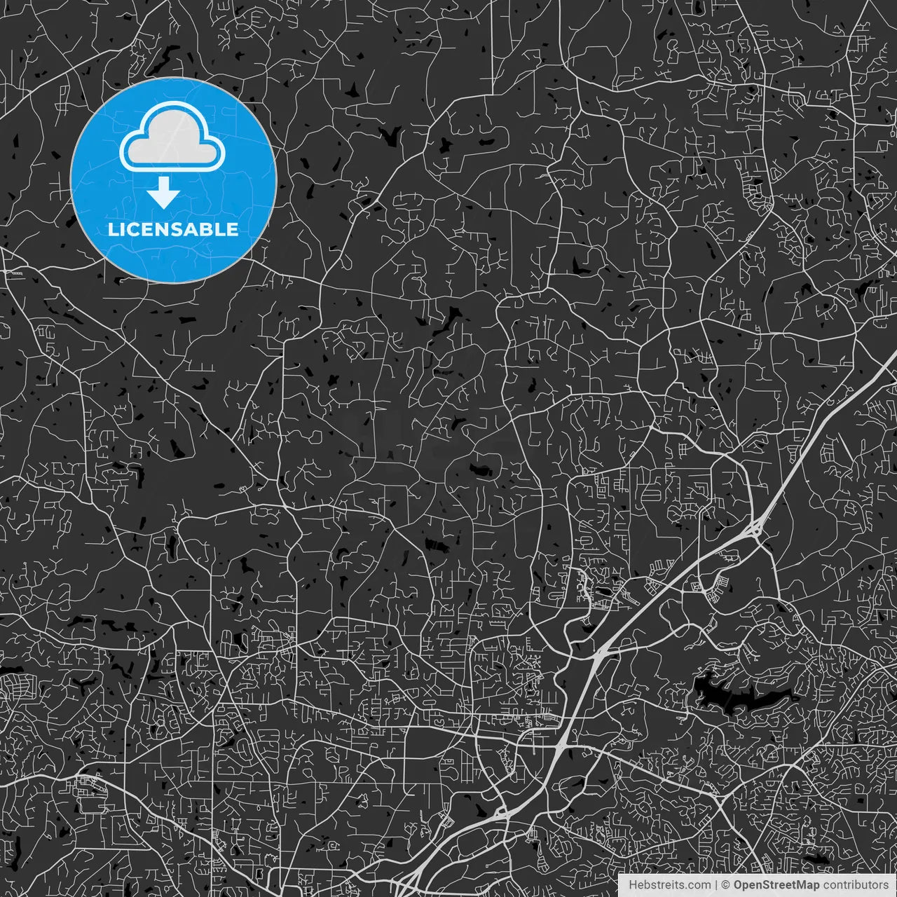 Milton, Georgia - Area Map - Dark
