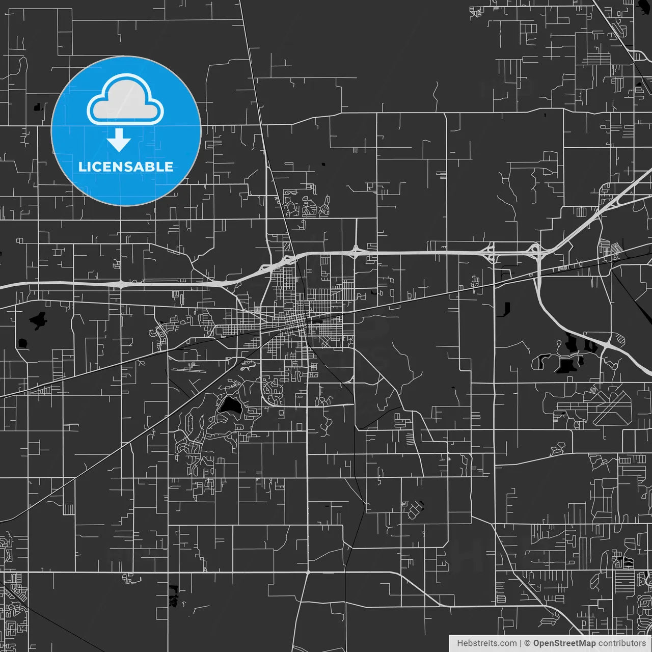 Plant City, Florida - Area Map - Dark