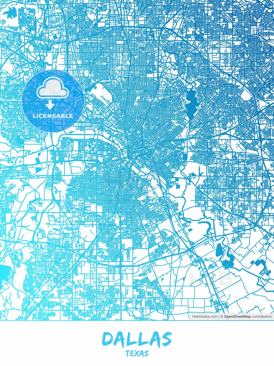 Dallas, Texas - Map Poster Design