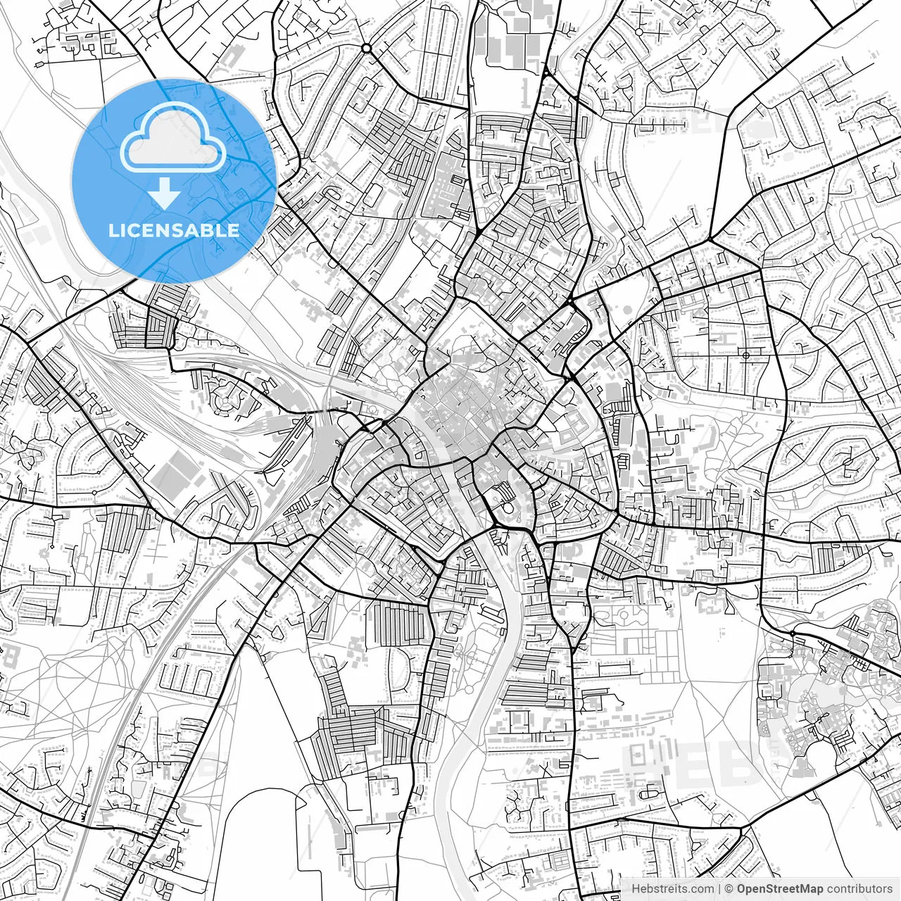 Downtown map of York, light