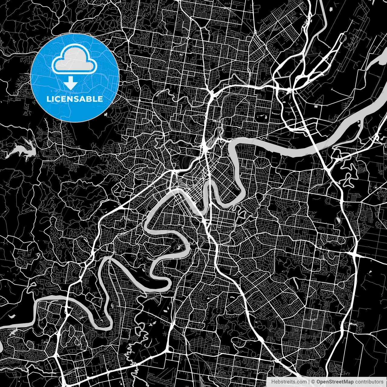 Area map of Brisbane, Australia
