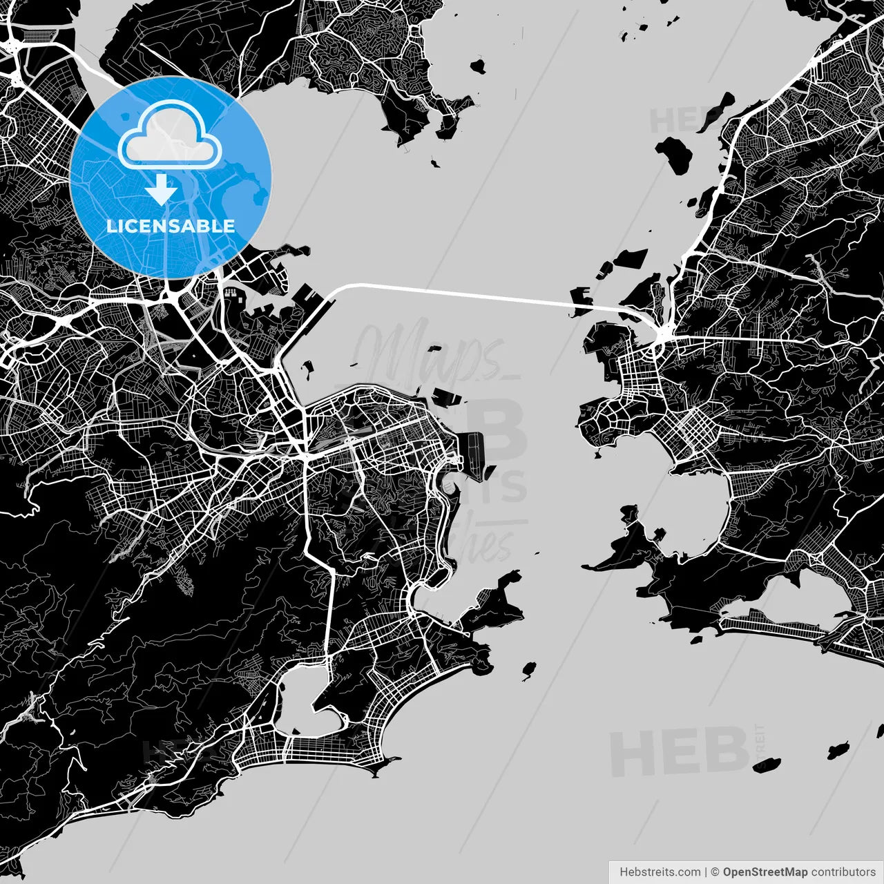 Area map of Rio de Janeiro, Brazil