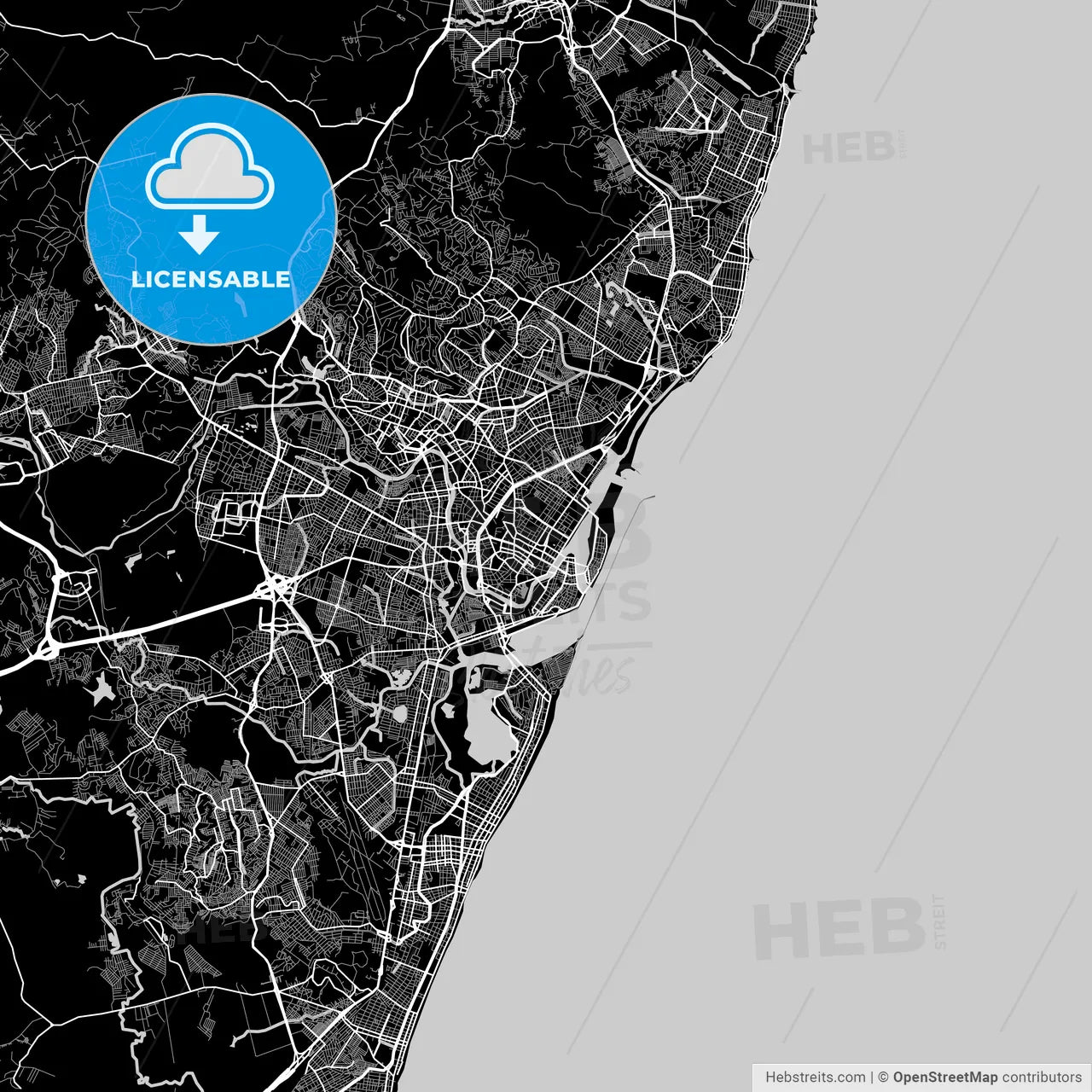 Area map of Recife, Brazil