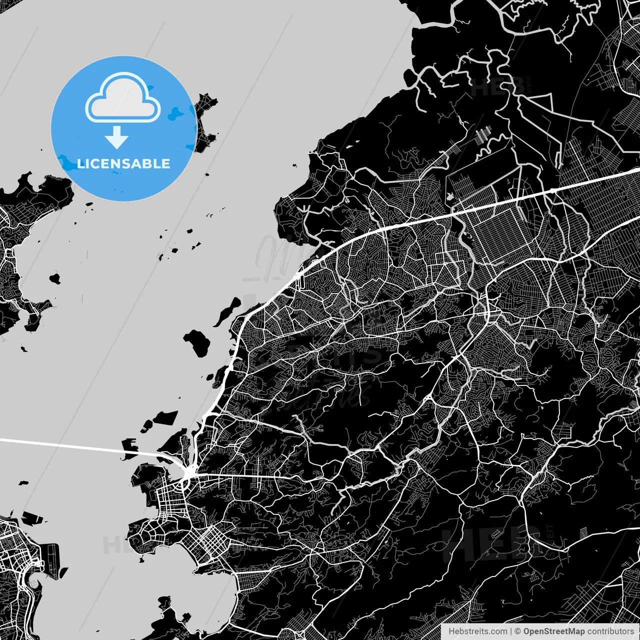 Area map of São Gonçalo, Brazil