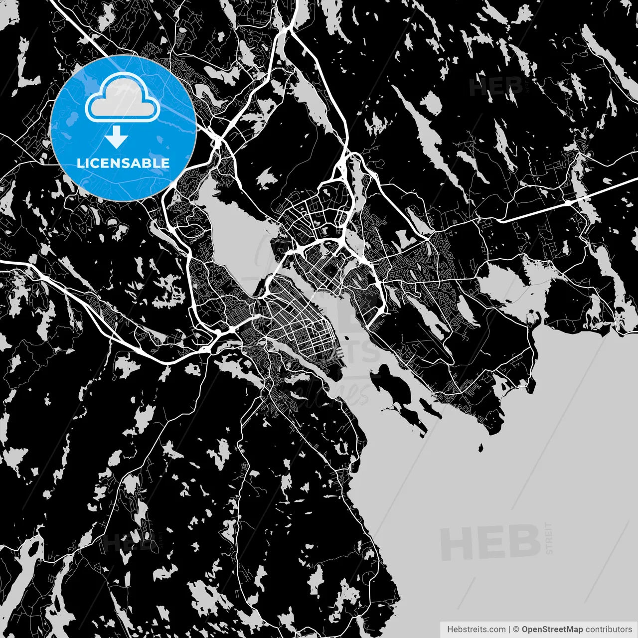 Halifax, Nova Scotia, Area Map, Dark