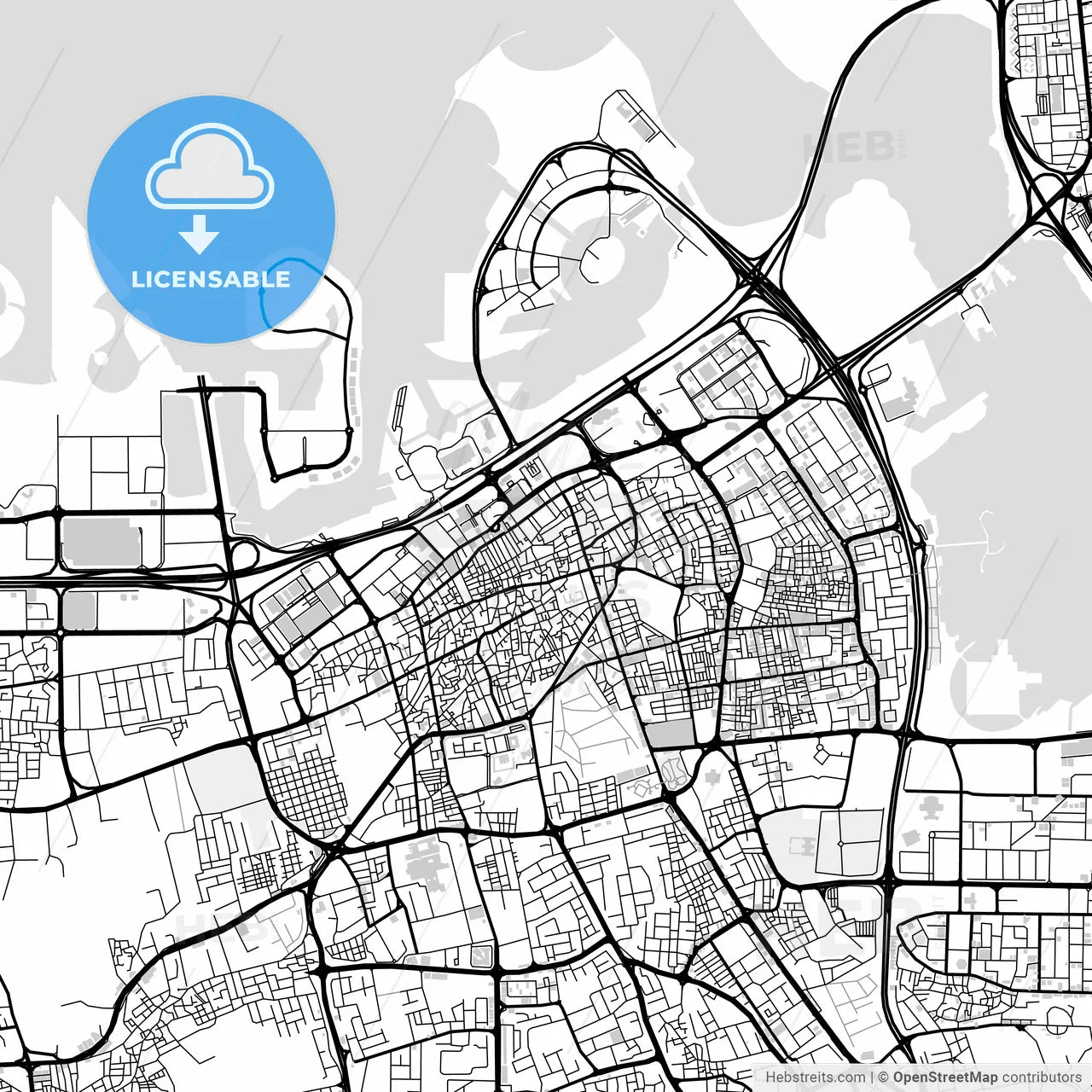 Downtown map of Manama, Bahrain