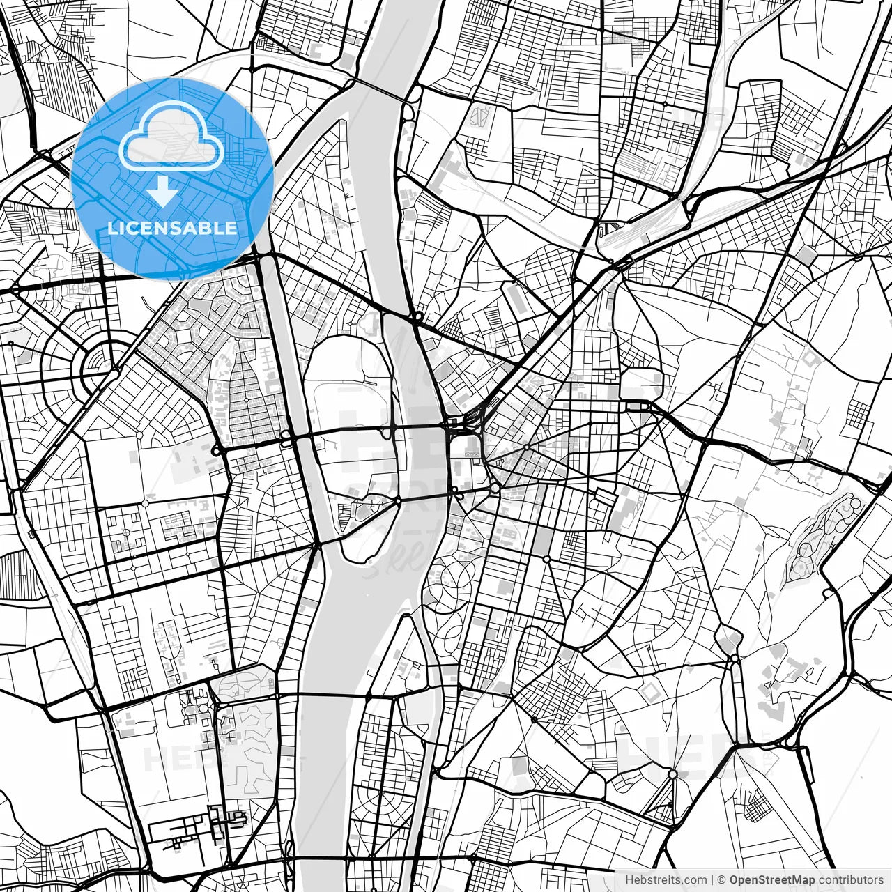 Downtown map of Cairo, Egypt