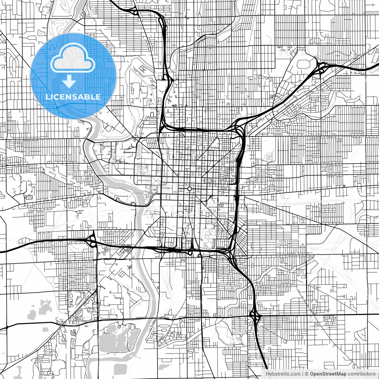 Map of Indianapolis, Indiana
