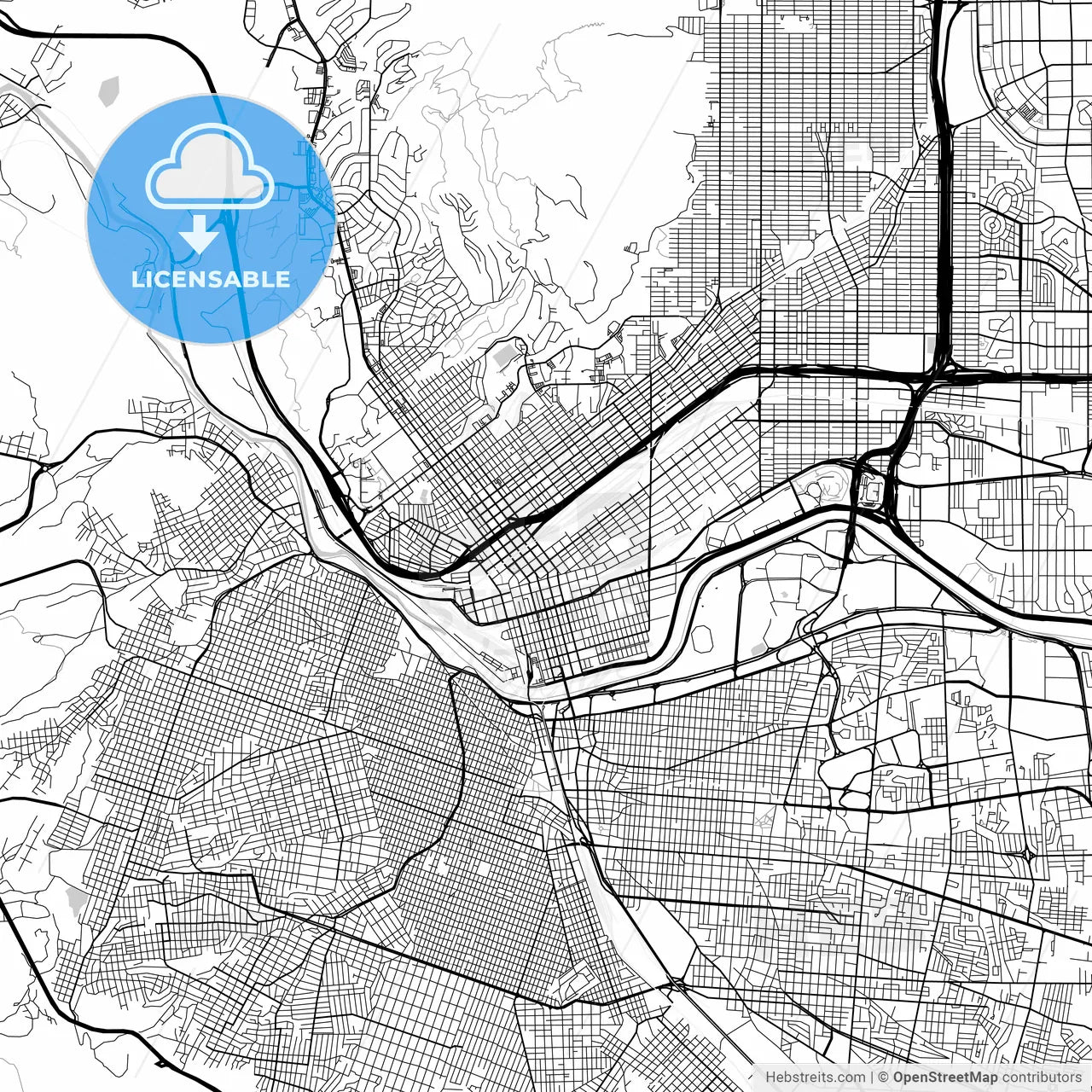 Map of El Paso, Texas