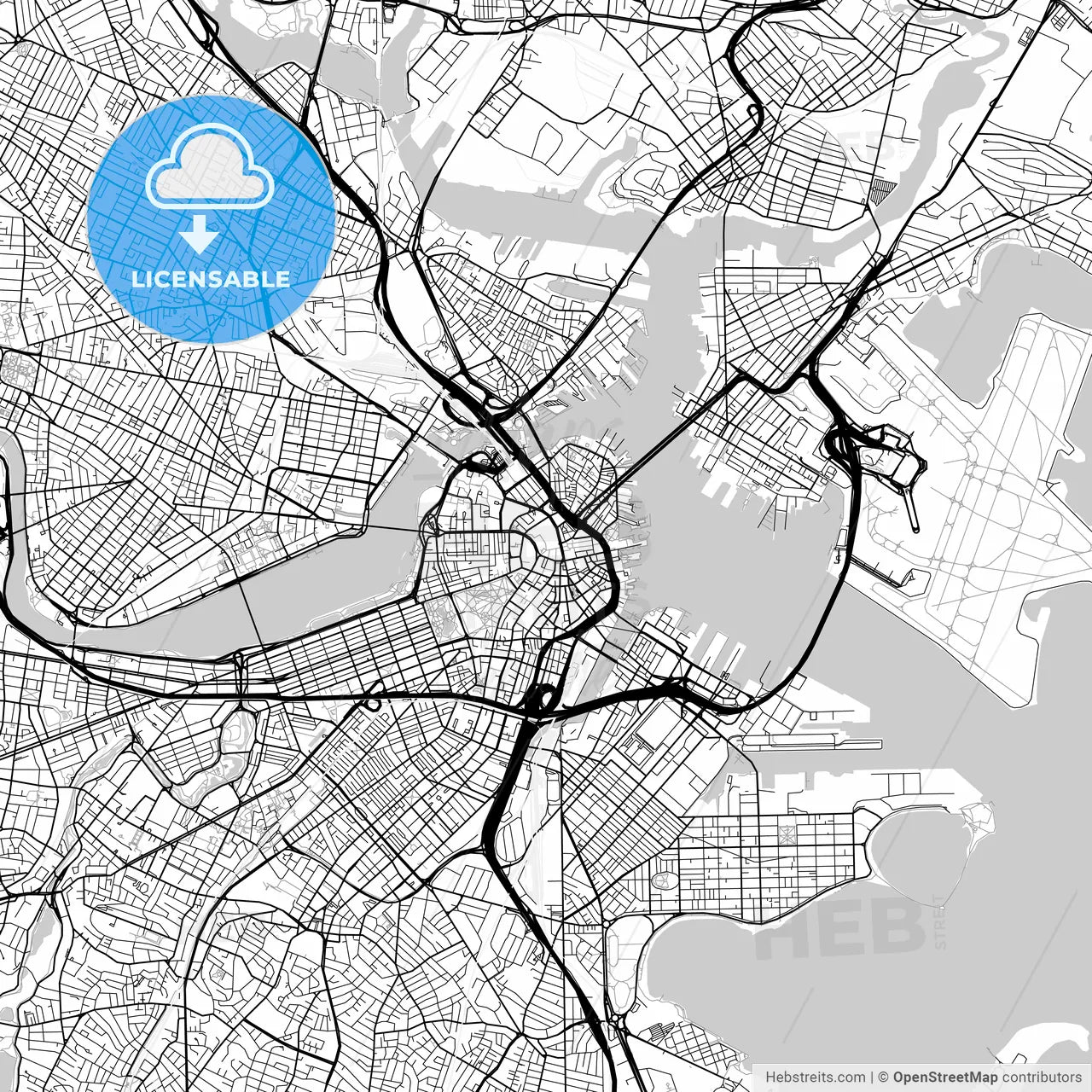 Map of Boston, Massachusetts