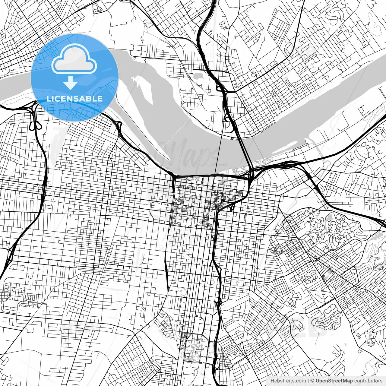 Map of Louisville, Kentucky