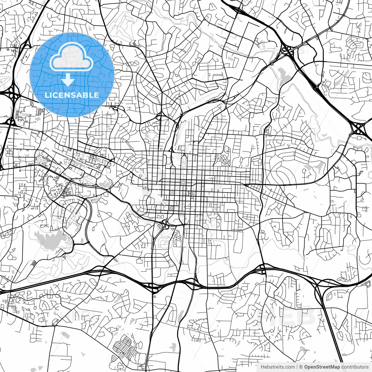 Map of Raleigh, North Carolina
