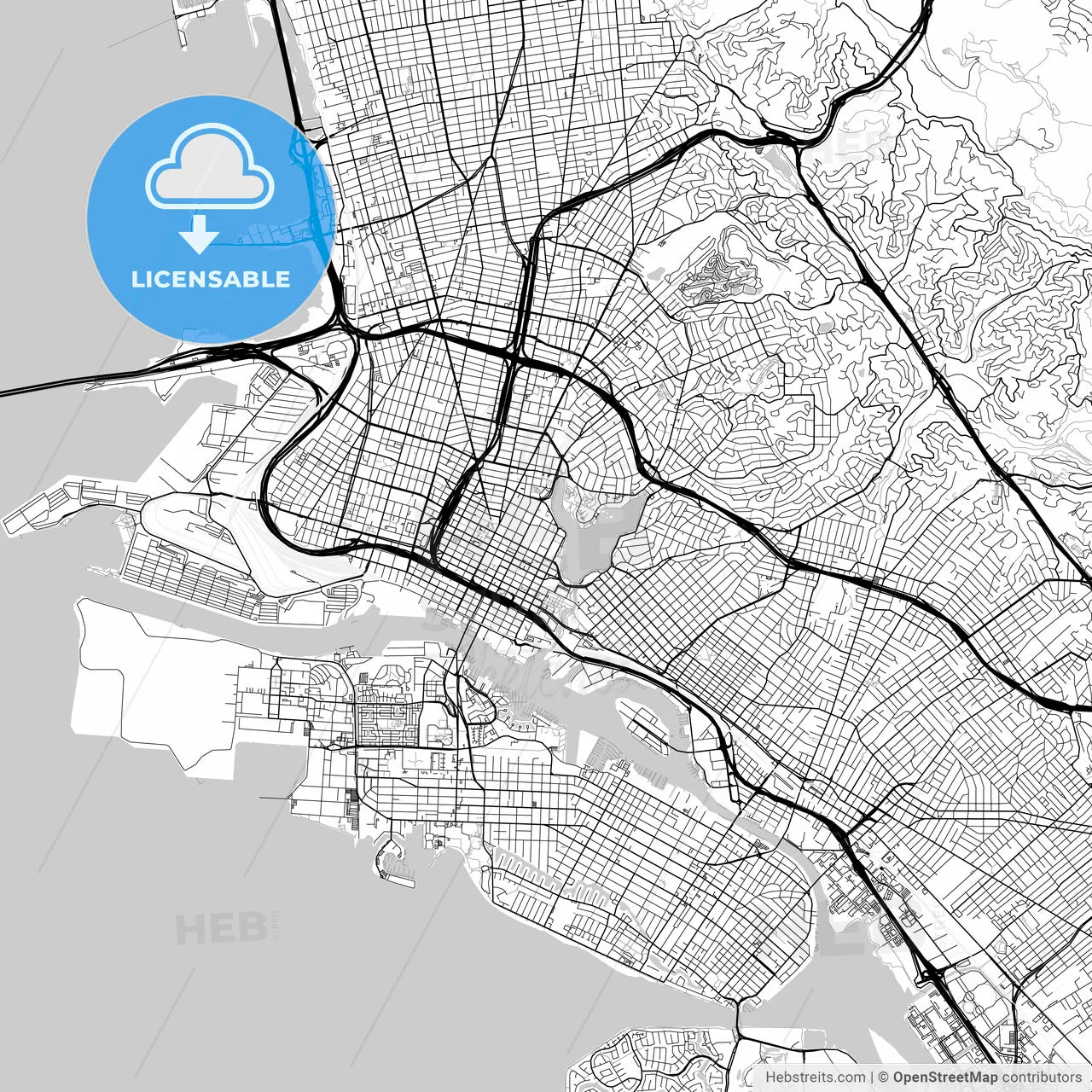 Map of Oakland, California