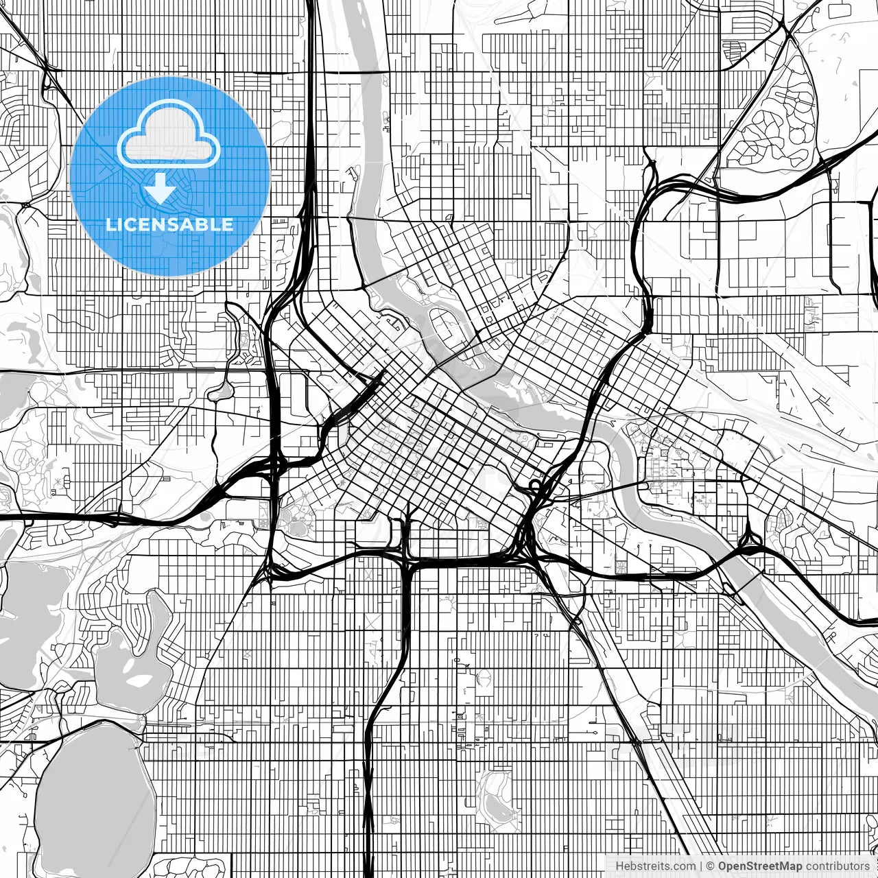 Map of Minneapolis, Minnesota