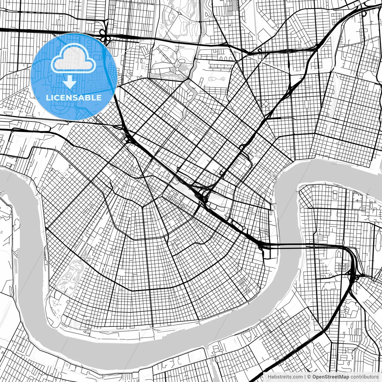 Map of New Orleans, Louisiana