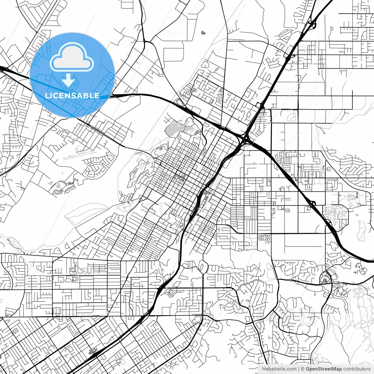 Map of Riverside, California
